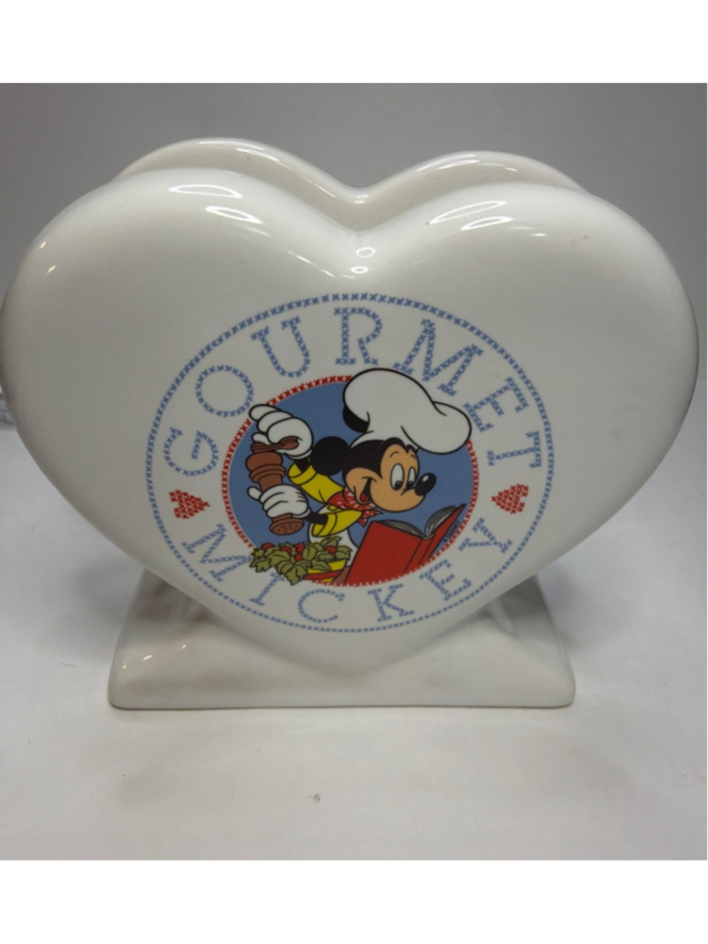 Vintage Disney Treasure Craft Gourmet Mickey Napkin Holder Chef Kitchen Decor